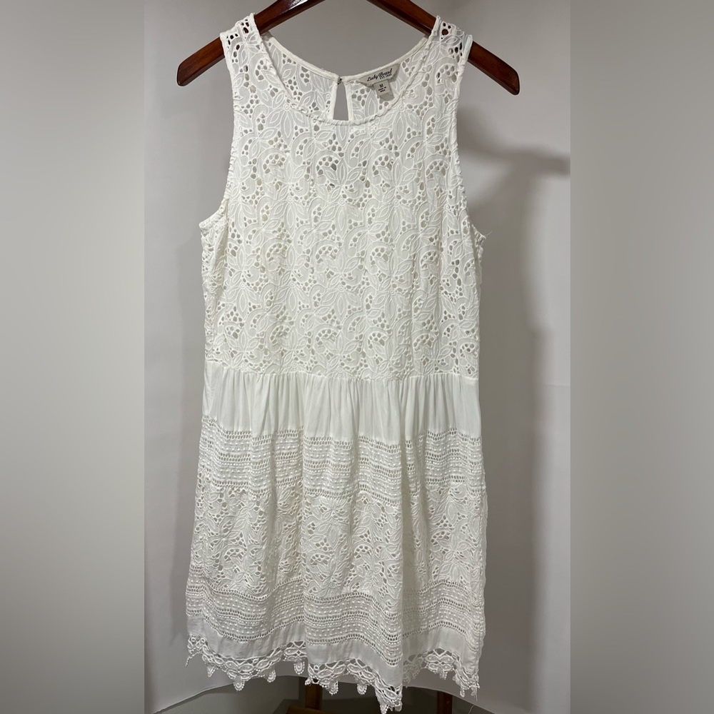 Lucky brand off-white eyelet dress M